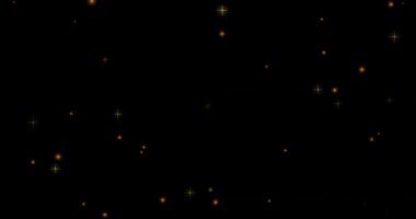 Işık noktaları ve siyah arka plandaki yıldızların animasyonu. Sosyal medya ve iletişim arayüzü kavramı dijital olarak oluşturulmuş video.