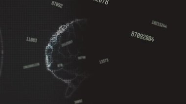 Kapsam taramasında insan beyninin animasyonu. Tıbbi araştırma ve bilim teknolojisi kavramı.