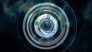 Tarama kapsamının animasyonu ve karanlık arka planda veri işleme. küresel bilim, veri işleme ve dijital arayüz kavramı dijital olarak oluşturulmuş video.