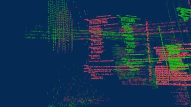 Donanma arka planında veri işleme animasyonu. bilgisayarlar, programlama, veri işleme ve teknoloji konsepti dijital olarak oluşturulmuş video.