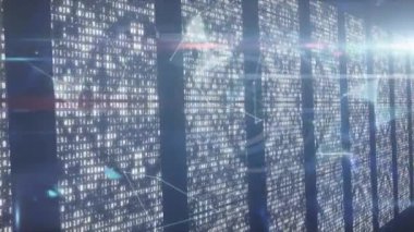 Animation of data processing over globe. Global business, finances, computing and data processing concept digitally generated video.