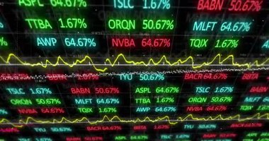 Siyah arkaplan üzerinde veri işleme animasyonu. küresel iş ve dijital arayüz kavramı dijital olarak oluşturulmuş video.