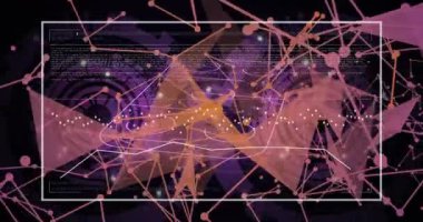 Dijital stadyum üzerinden bağlantı ve veri işleme ağının animasyonu. Küresel teknoloji, bilgisayar ve dijital arayüz kavramı dijital olarak oluşturulmuş video.