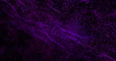 Siyah arkaplandaki ışık noktalarının üzerindeki DNA iplikçiklerinin animasyonu. Küresel bilim, teknoloji ve dijital arayüz kavramı dijital olarak oluşturulmuş video.