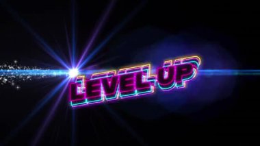 Siyah arkaplandaki ışık noktaları üzerinden metin canlandırması. küresel sosyal medya ve dijital arayüz konsepti dijital olarak oluşturulmuş video.