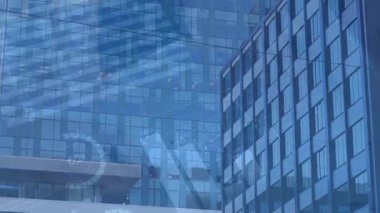 Animation of statistics and financial data processing over servers. Global business and digital interface concept digitally generated video.