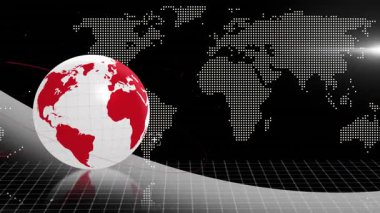 İstatistik ve veri işleme üzerine covid hücrenin animasyonu. Küresel iş iletişimi ve dijital arayüz kavramı dijital olarak oluşturulmuş video.