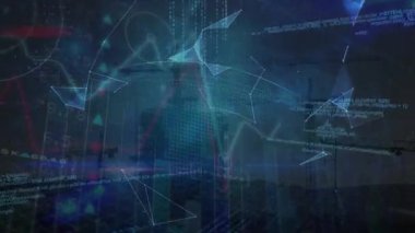 Dünya çapında finansal veri işleme animasyonu. küresel iş, bağlantılar, veri işleme, bilgisayar ve dijital arayüz kavramı dijital olarak oluşturuldu.