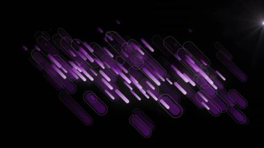 Siyah arkaplana karşı ışığın dijital animasyonu. Soyut doku kavramına sahip teknoloji arka planı.