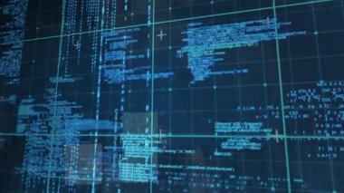 İstatistiklerin animasyonu, şebeke üzerinde veri işleme. küresel bağlantılar, veri işleme, hesaplama ve dijital arayüz kavramı dijital olarak oluşturulmuş video.