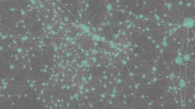 Siyah arkaplandaki simgelerle bağlantı ağının animasyonu. küresel iş, bağlantılar ve dijital arayüz konsepti dijital olarak oluşturulmuş video.