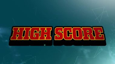 Yüksek skorlu metin animasyonu ışık huzmesi, dijital video oyunu arayüzünde konuşma baloncuğu ile iniyor. Dijital bileşim, noktaları birleştirin, iletişim, teknoloji, eğlence.