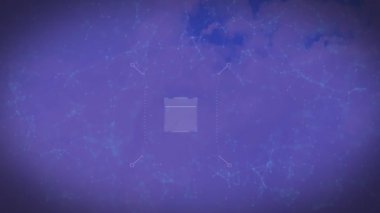 Mavi arkaplanda asma kilit ve veri işleme animasyonu. Dijital güvenlik ve kimlik dijital arayüzü ve veri işleme kavramı dijital olarak oluşturuldu.