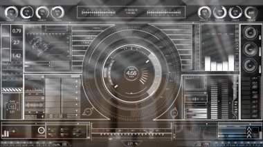 Resim, bir depoda, görünmez bir ekranda hareket eden teknoloji arayüzü olan bir yığın karton kutuyu gösteriyor..