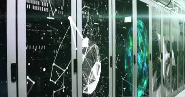 Noel ağacının üzerine düşen karların animasyonu ve pencereden görülen kış manzarasında selamlaşmalar. Küresel bağlantılar iş dünyası dijital arayüz teknolojisi ve dijital olarak oluşturulan ağ konsepti.