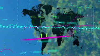 Kara Dünya haritası, gök mavisi nokta darbesi üzerine katmanlı verileri gösteriyor. İç görü için çizelgeleri taramaya başlıyor. Coğrafi, bilgi, görselleştirme, şamdanlar, çubuklar, ızgara, neon