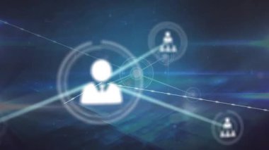 Şekiller üzerinden bağlantı ağının animasyonu. Küresel iş ve dijital arayüz kavramı dijital olarak oluşturulmuş video.