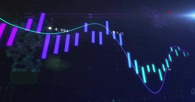 İkili kod görselleştirme eğilimi ile sol kenar çizgisinden ve çubuklardan kayarak karanlık şebekeye kayıyor. Veri, analiz, görselleştirme, dijital, teknoloji, kod, fütüristik