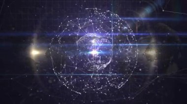 Dünya üzerindeki bağlantı ağının animasyonu. Küresel bağlantılar teknolojisi ve dijital arayüz kavramı dijital olarak oluşturulmuş video.