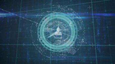 Veri işleme üzerine insan simgeleriyle bağlantı ağının animasyonu. küresel ağlar, bağlantılar ve veri işleme konsepti dijital olarak oluşturulmuş video.