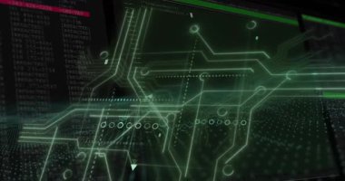 Devre kartından bilgisayar arayüzü veri işleme ve programlama kodu. Bilgisayar, yazılım geliştirme, dijital teknoloji kavramı.