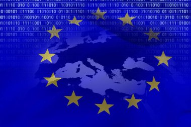 Avrupa Birliği bayrağı ile ikili kodları, yakın çekim