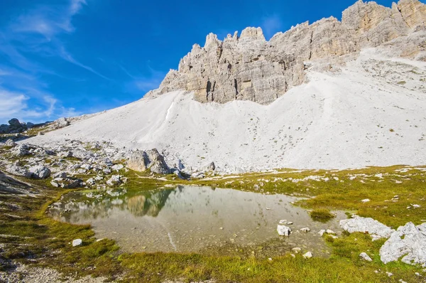 Alpine little pure lake in the Dolomites — Stock Photo, Image