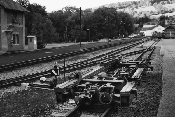 Steinbach Germany September 2020 Sunset Little Train Station Ore Mountains — Stock Photo, Image