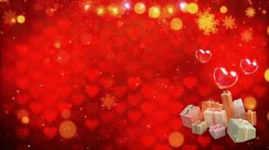 Doğum günün kutlu olsun 4K video animasyonu. Renkli parti geçmişine sahip soyut, kusursuz Mutlu Yıllar metni. Renkli konfeti, uçan kalp geçmişi.