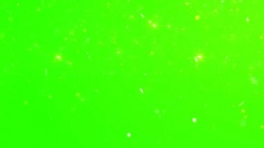 Güzel Soyut Kış Karı ve Altın Parıltı Yeşil Ekran Arkaplanında Düşen kar taneleri ve yüzen bulanık parçacıklar.. Parçacıklar Kızıl Kar Tanecikleri Kış.