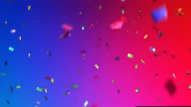 Wielokolorowy Film Animowany Confetti Falling Urodziny Celebration Confetti Falling Loop — Wideo stockowe