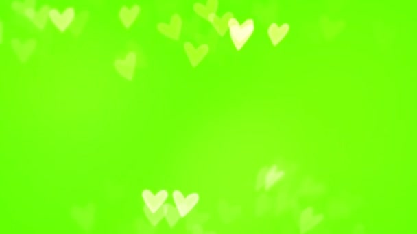 Beautiful Heart Love Green Screen Background Loop Záběry Romantické Barevné — Stock video