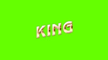 Kral Neon İşareti Yeşil Ekran Arkaplanında Görünüyor. Retro Neon İşareti Kral Dokusu - Döngü Canlandırması.
