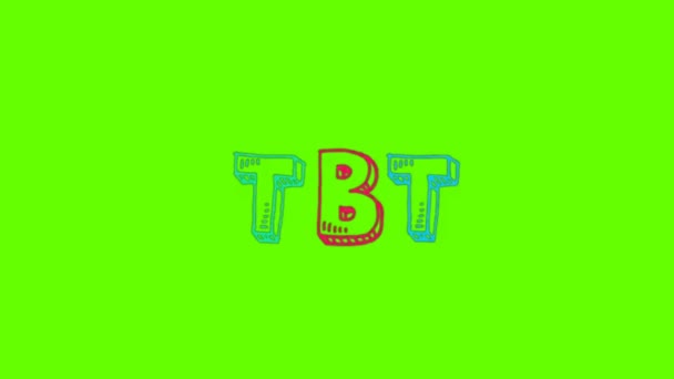 Throwback Thursday Tbt Neon Sign Appear Green Screen Background Retro — 비디오