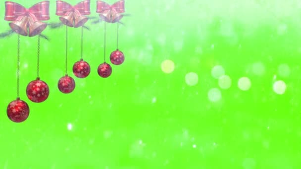 圣诞快乐主题绿色荧幕4K动画 圣诞快乐和冬季降雪冬季背景 圣诞主题及圣诞背景片段 — 图库视频影像