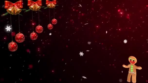 Christmas Theme Background Animation Happy Christmas Decoration クリスマスのテーマとクリスマスの背景映像 — ストック動画