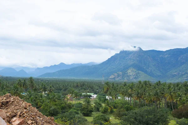Heuvels Boerderijen Van Zuid India Tamilnadu Landschap Prachtige Landbouwgronden Een — Stockfoto