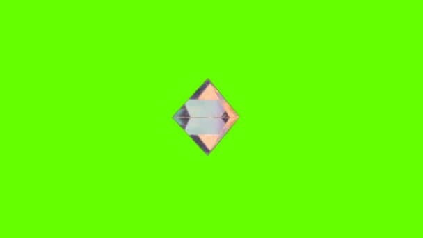 Diamante Gemstone Fundo Tela Verde Animação Girando Crystal Diamond Motion — Vídeo de Stock