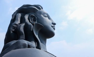 Adiyogi Lord Shiva heykeli Isha Yoga Coimbatore, Tamilnadu, Hindistan 'da. Lord Siva Heykeli.