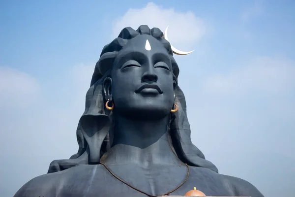 Estátua Adiyogi Lord Shiva Isha Yoga Coimbatore Tamilnadu Índia Estátua — Fotografia de Stock
