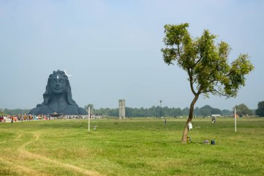 Adiyogi Lord Shiva heykeli Isha Yoga Coimbatore, Tamilnadu, Hindistan 'da. Lord Siva Heykeli.