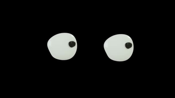 Vicces Animáció Szemgolyók Reakciók Cartoon Eyes Animation Black Background Stock — Stock videók