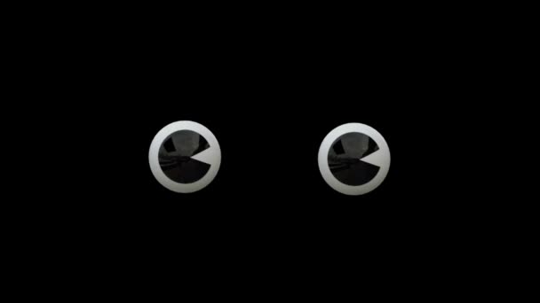 Смешные Анимация Глаза Шары Реакции Мультфильм Глаза Анимации Черном Фоне — стоковое видео