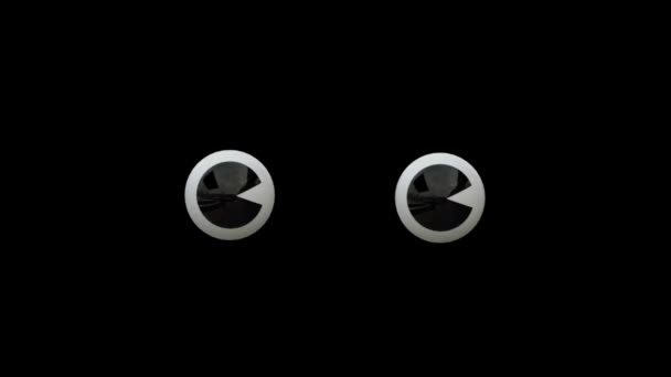 Vicces Animáció Szemgolyók Reakciók Cartoon Eyes Animation Black Background Stock — Stock videók