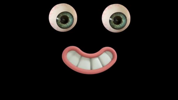 Funny Cartoon Face Reaction Eyes Mouth Facial Expressions Animation Různé — Stock video