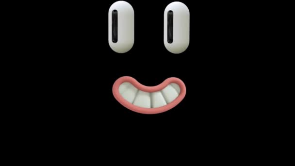 Забавный Мультфильм Face Reaction Глазами Ртом Facial Expressions Animation Различные — стоковое видео