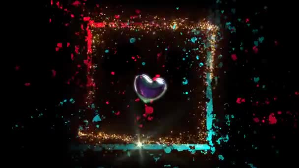 Salut Saint Valentin Animation Beau Coeur Amour Arrière Plan Sans — Video