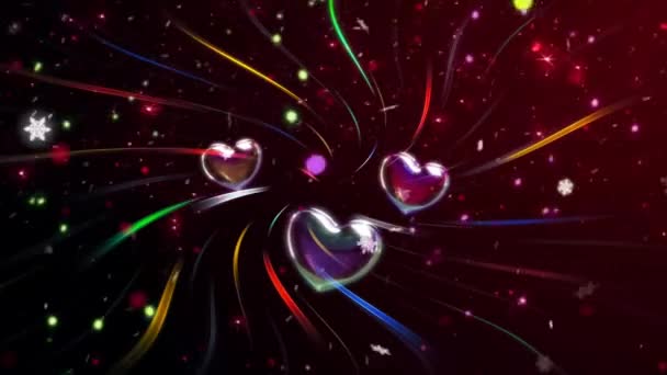 Valentijnsdag Groet Animatie Prachtige Heart Love Achtergrond Naadloze Voet Romantische — Stockvideo