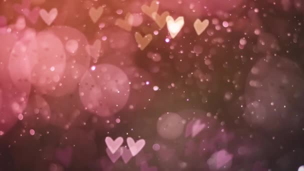 Valentines Day Greeting Animation Beautiful Heart Love Background Seamless Footage — Stock Video