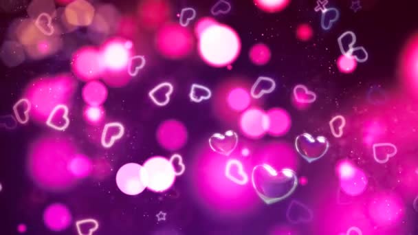 San Valentino Saluto Animazione Beautiful Heart Love Sfondo Seamless Footage — Video Stock